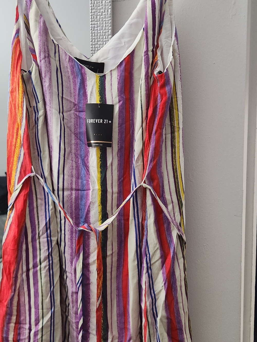 Forever 21+ Bright Multicolor Striped Dress